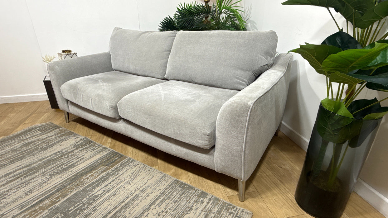 Sofology Mayfair Fabric 3 Seater in Soft Chenille Silver/Silver Mix