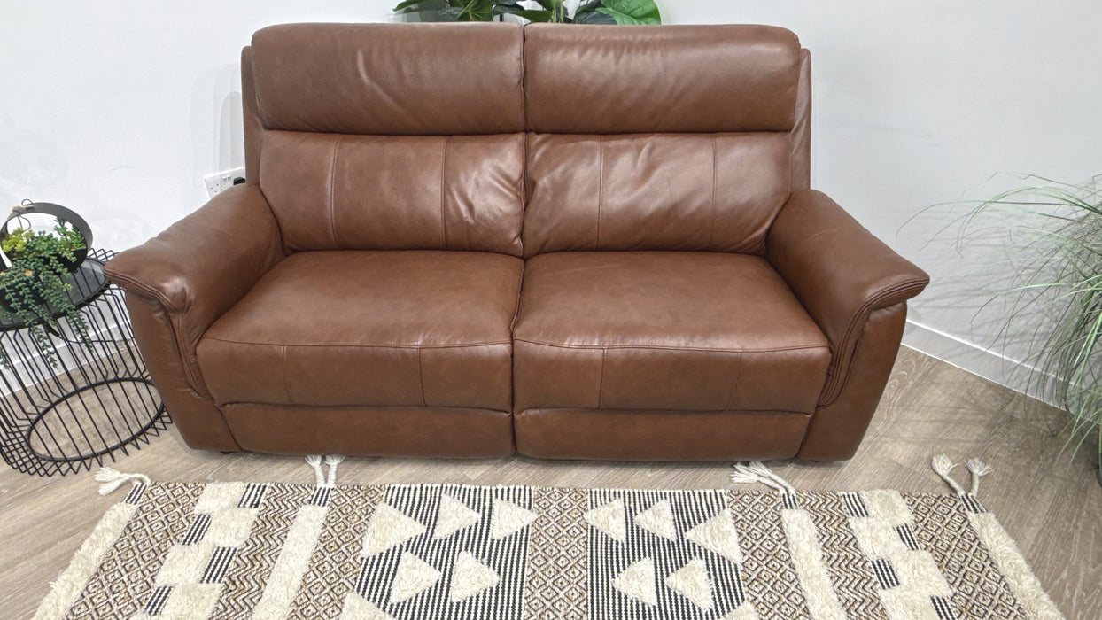 Sofology Bradie Leather 2.5 Seater in Trusty Embossed Chestnut