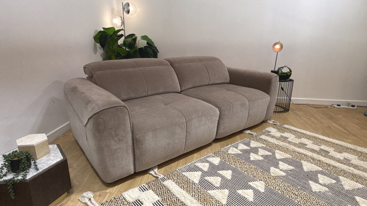 Sofology Riviera Fabric 3 Seater Motion Chaise in Relaxed Chenille Nutmeg