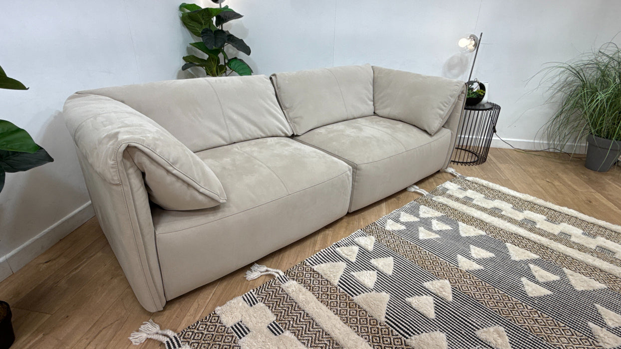 Sofology Tessuto Fabric 3 Seater Split in Lifestyle Nubuck-Feel Stone