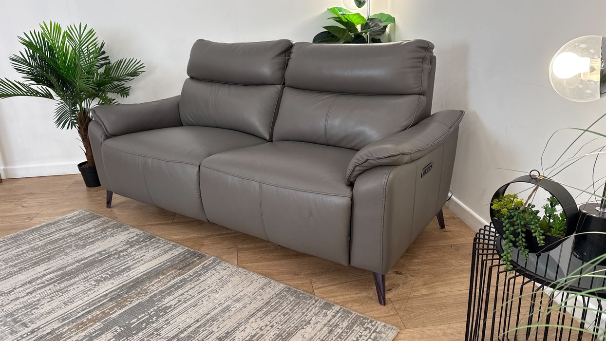 Sofology The Arlo Leather 2.5 Seater Power Recliner/Headrest in Trusty Embossed Elephant