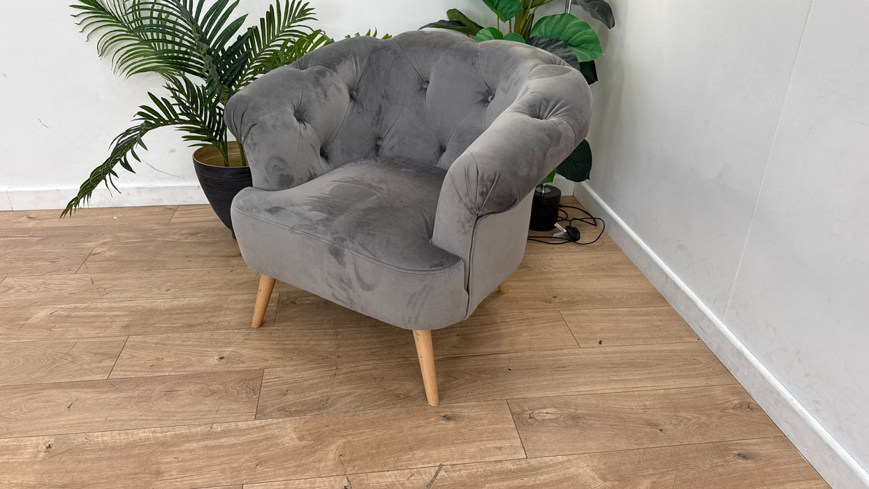 DFS Belair Accent Fabric Chair in Velvet Grey