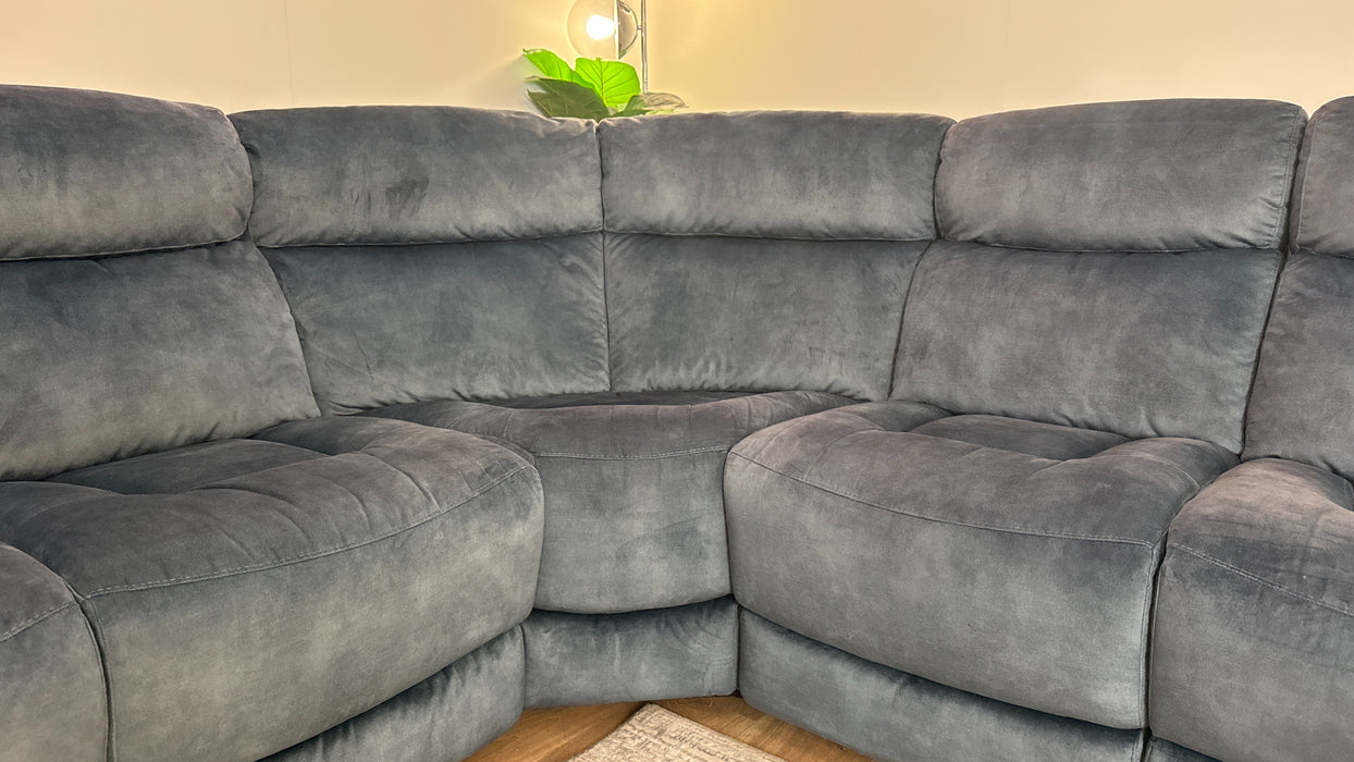 Sofology Radley Fabric 2 Corner 2 Manual Recliner in Decent Teal