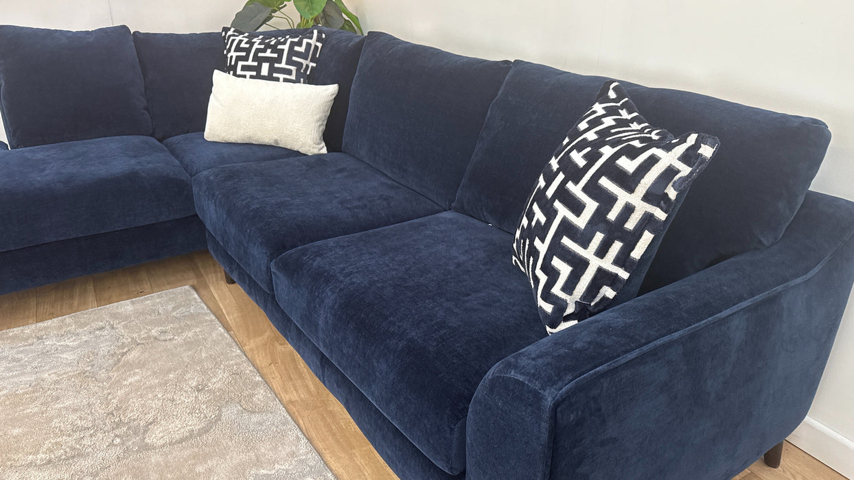 Sofology Mayfair Fabric Chaise 1 Corner 3 in Navy