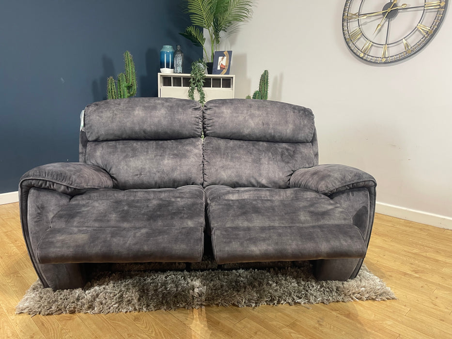 Radley Fabric 2 Seater Washed Velvet Charcoal Manual Recliner (WA2)