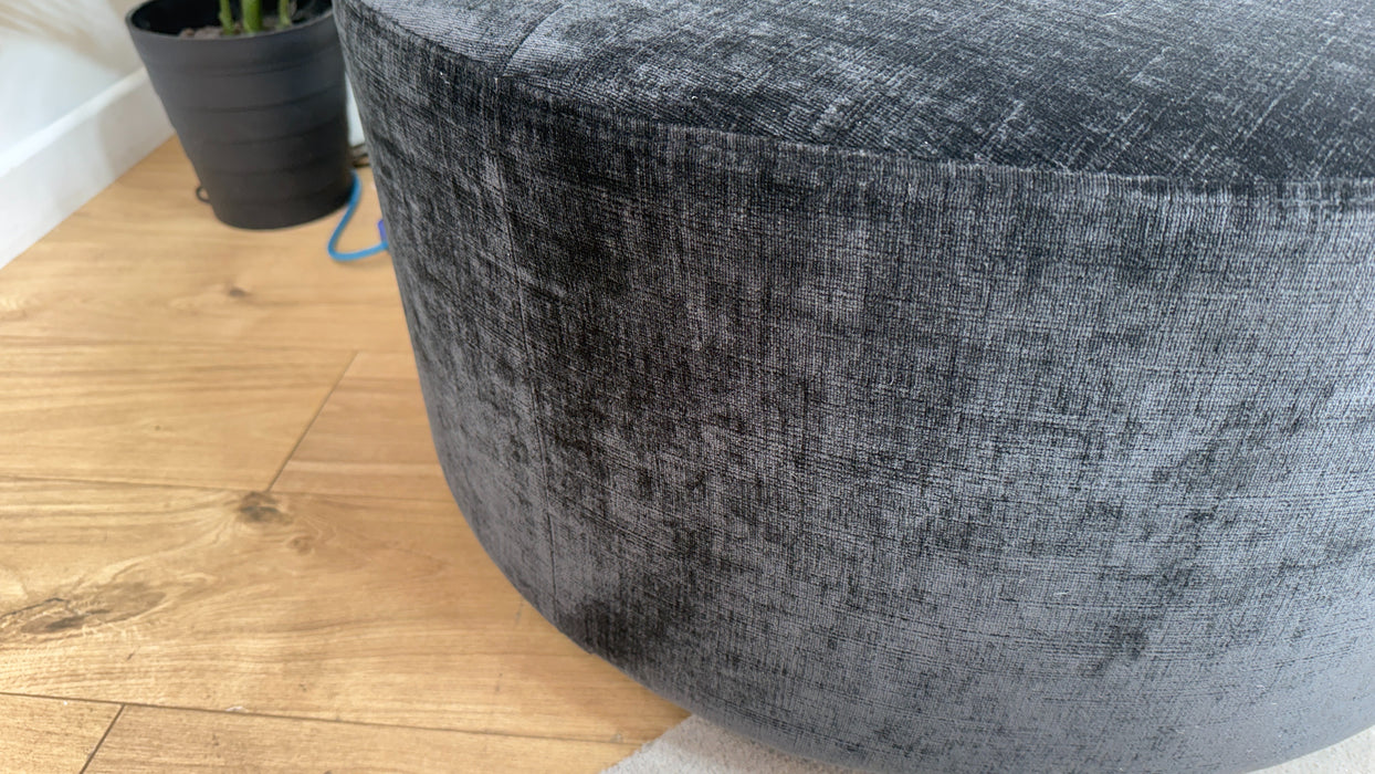 Sofology Portobello Fabric Designer Foam Footstool in Luxury Chenille Anthracite