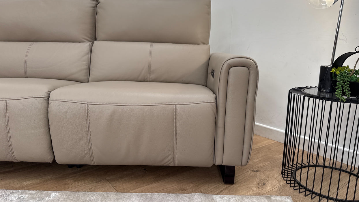 Sofology Ravello 2.5 Reclining Leather Sofa in Trusty Embossed Stone