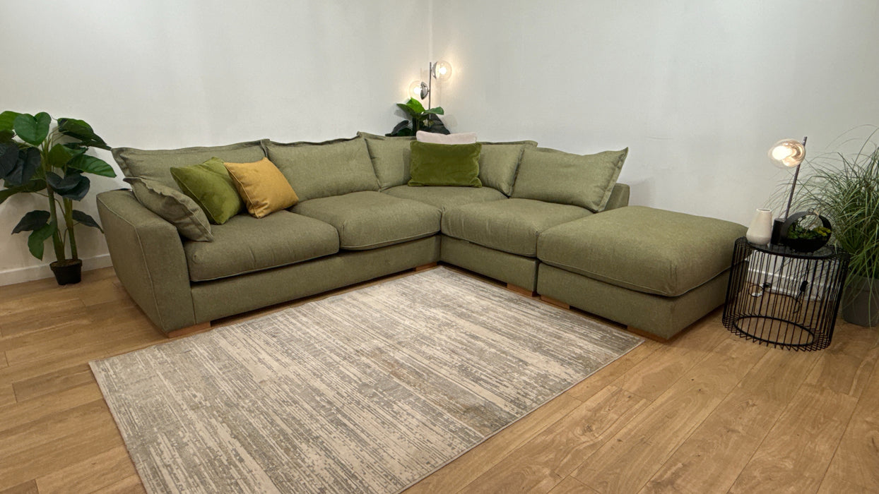 Sofology Gaia Fabric 3 Corner 1.5 Terminal in Buckingham Olive Mix