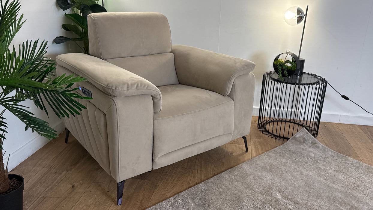 Sofology The Fratelli Recliner Chair in Lifestyle Nubuck Feel Fabric Stone