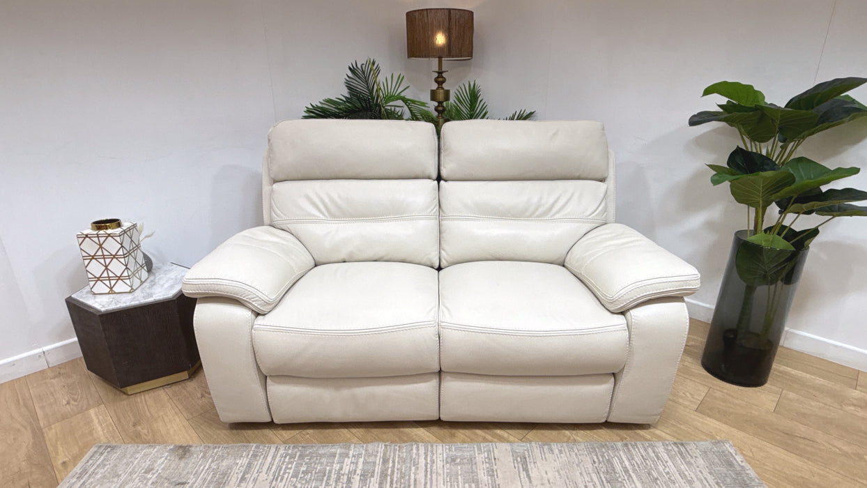 DFS The View Leather 2 Seater Power Recliner in Ivory