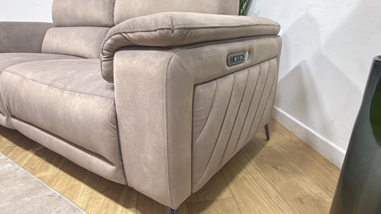 Sofology Fratelli Fabric 2.5 Seater Power Recliner/Headrest in Lifestyle Flecked Nutmeg