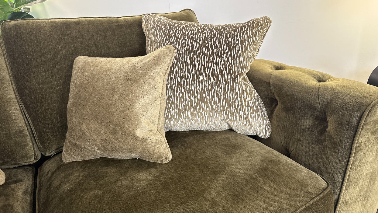 Sofology Valentina 3 Seater Fabric Sofabed in Luxury Deep Pile Olive