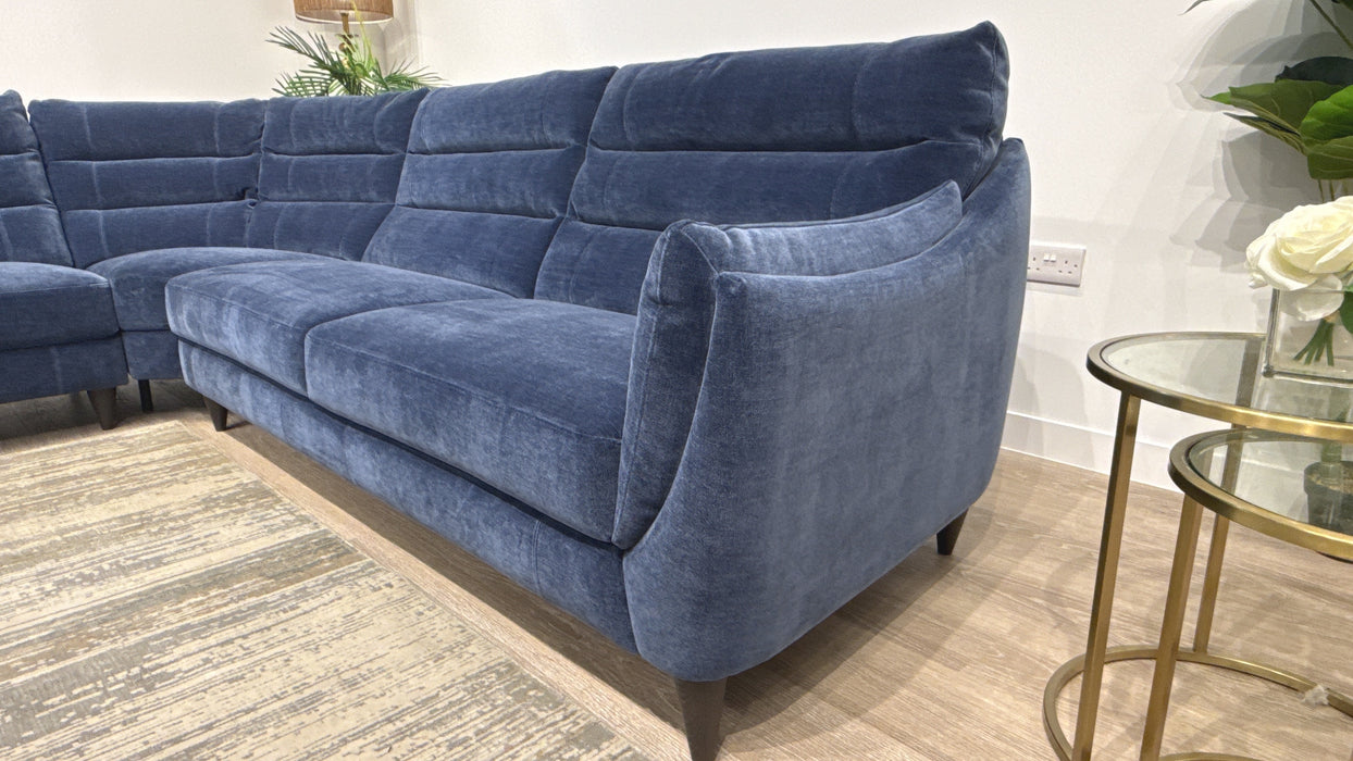 Sofology Sasso Fabric 3 Corner 1 in Soft Relaxed Chenille Navy