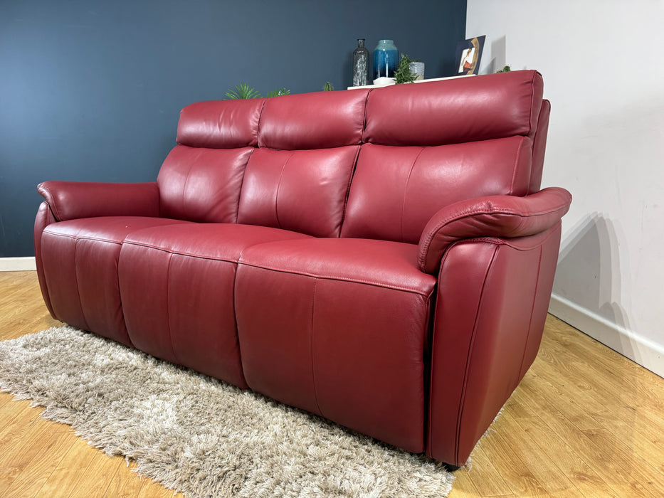 Parker 3 Seater - Trust Sheen Leather Cranberry (WA2)