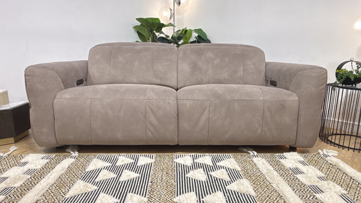 Sofology Lumiere Fabric 2.5 Seater Power Recliner/Headrest in Lifestyle Flecked Nutmeg