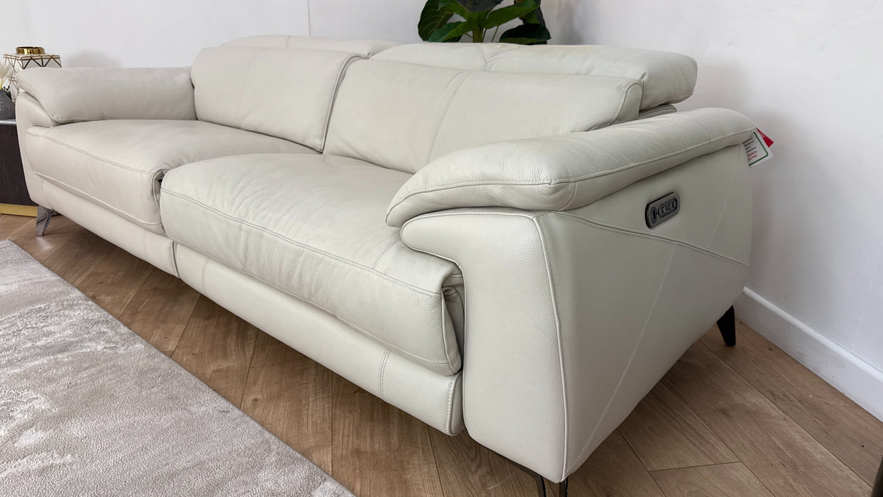 DFS Leather 3 Seater Recliner in Ivory