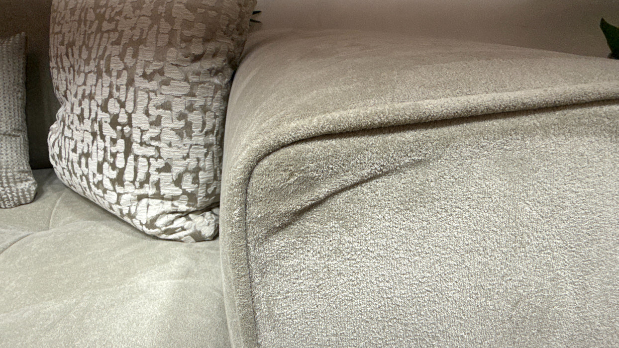 Sofology Ascot Fabric 2 Seater Bench Seat in Soft Sherpa Stone Mix
