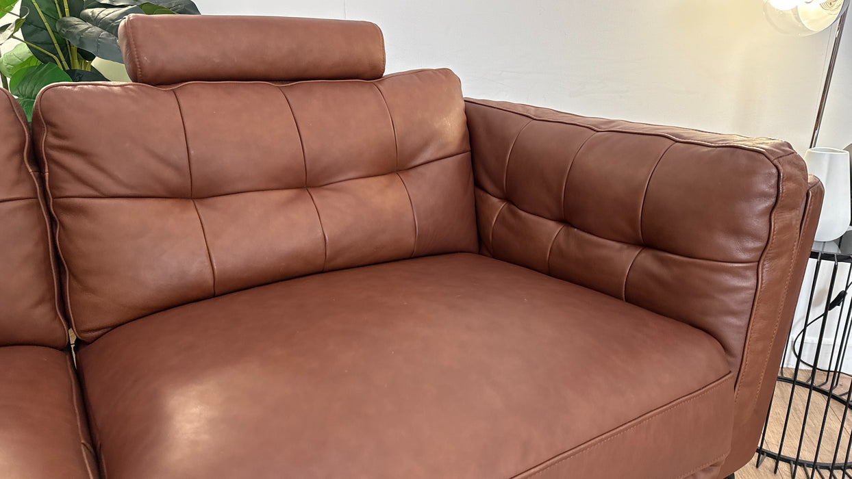 Sofology Muse Leather Power Recliner in Expresso