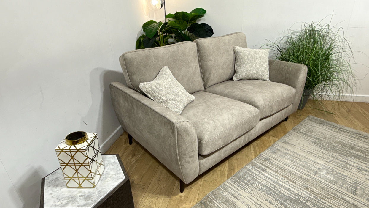 Sofology Hackney Fabric 2 Seater Memory Foam Seats in Lifestyle Dapple Stone Mix