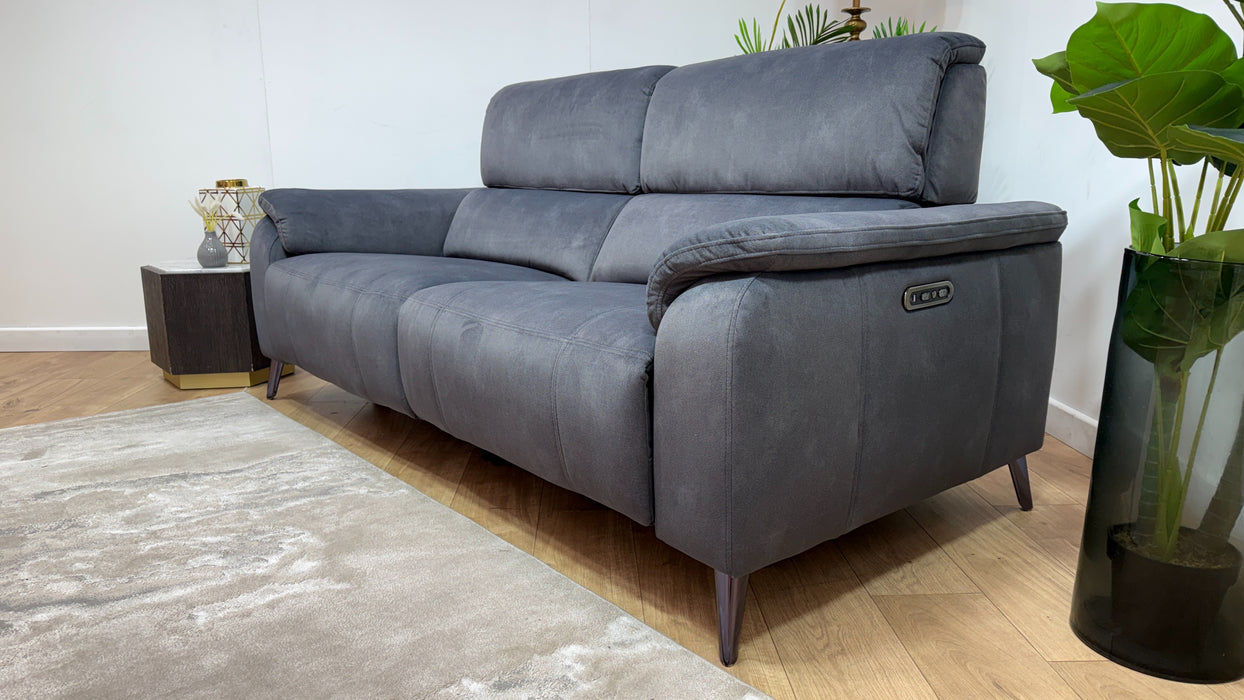 Sofology Bailey Fabric 2.5 Seater Power Recliner/Headrest in Lifestyle Flecked Charcoal