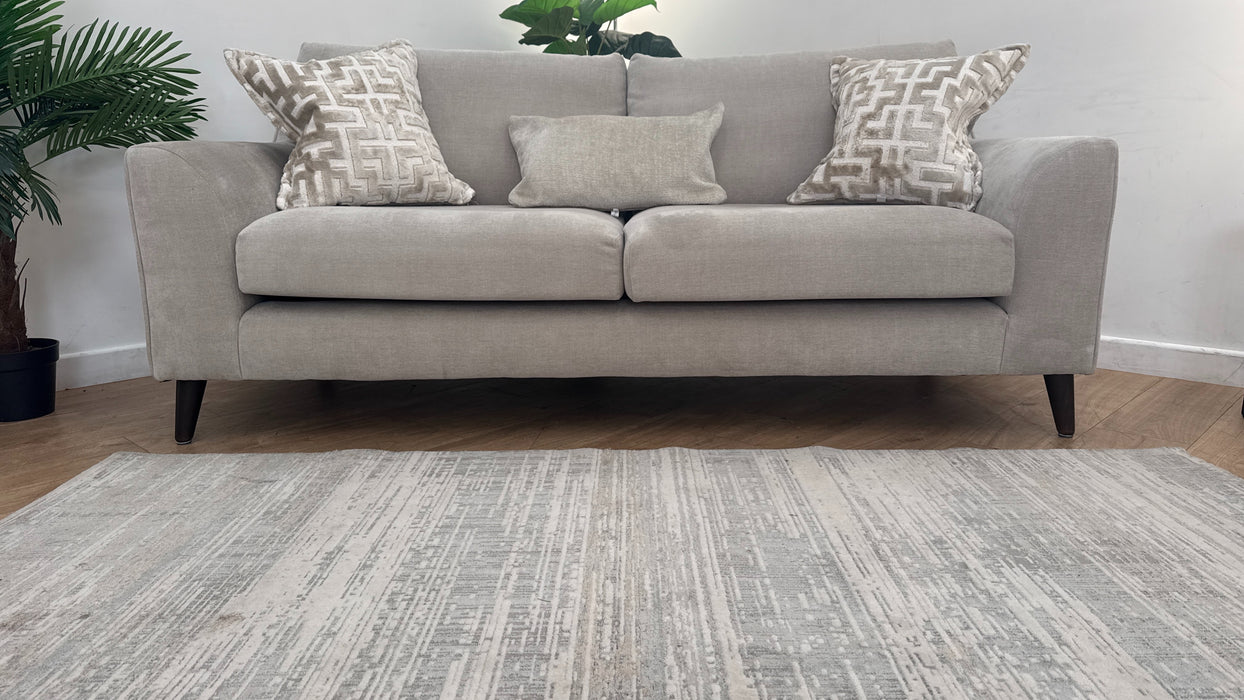 Sofology Mayfair Fabric 3 Seater in Soft Chenille Linen/Pearl Mix