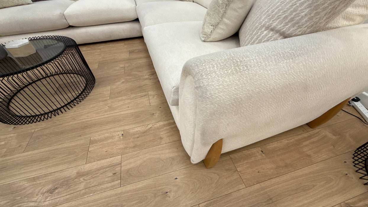 Sofology Marble Arch Fabric 3 Corner 3  in Camden Wood Trim Ecru Mix