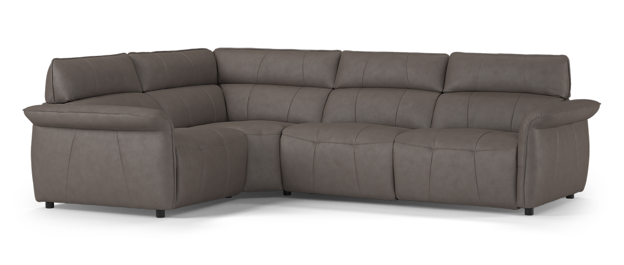 Sofology Cadenza Fabric 1 Corner 3 Power Recliner/Headrest in Lifestyle Embossed Cappuccino