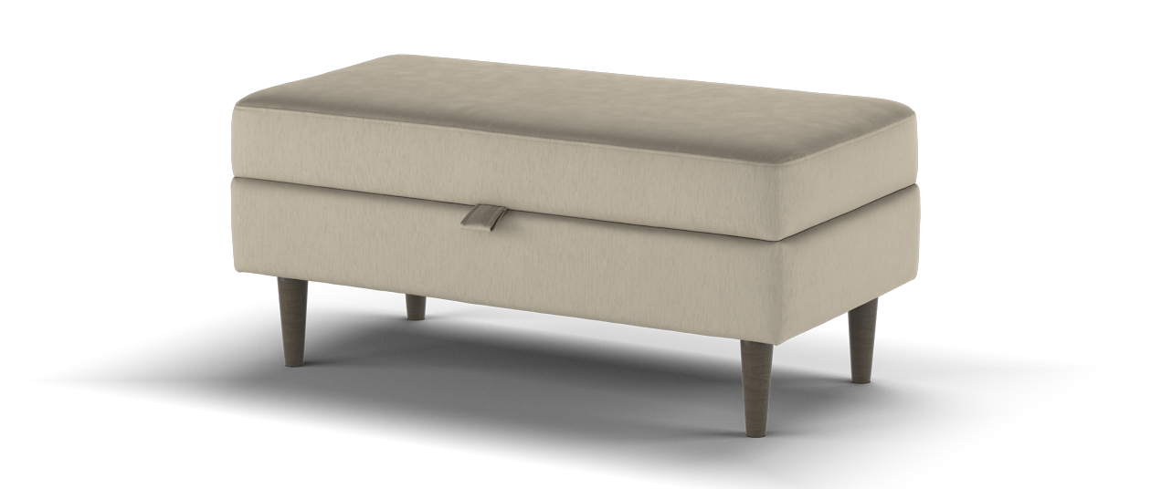 Sofology Bridgerton Fabric Storage Footstool in Vader Mink
