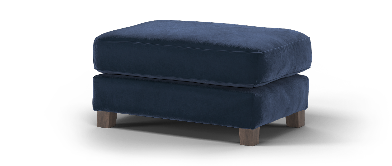 Sofology Canterbury Fabric Combi Footstool in Velvet Midnight