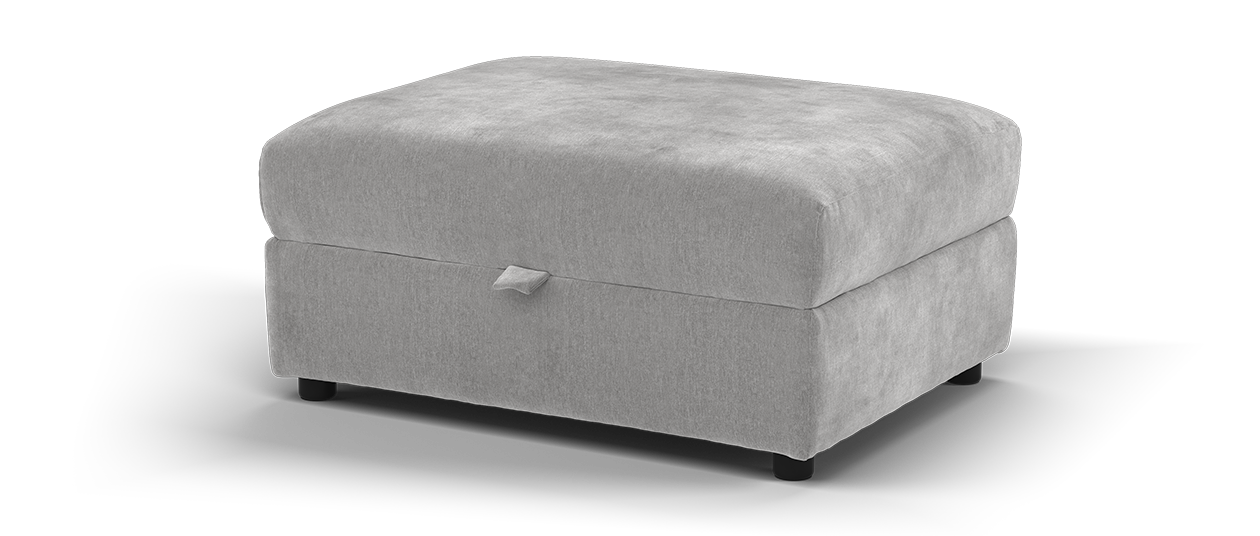 Sofology Haven Fabric Storage Footstool in Vintage Chenille Grey