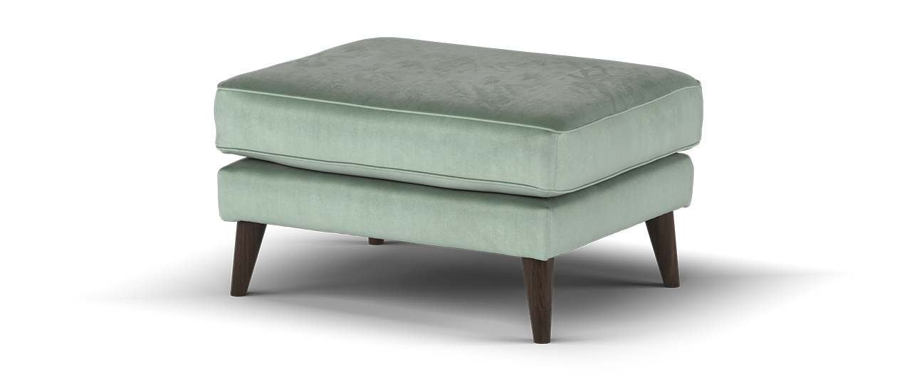 Sofology Keswick Fabric Footstool in Deluxe Velvet Green
