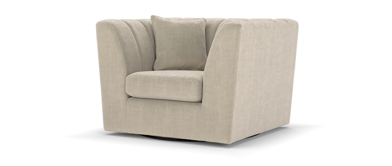 Sofology Downtown Fabric Swivel Chair in Aston Slate