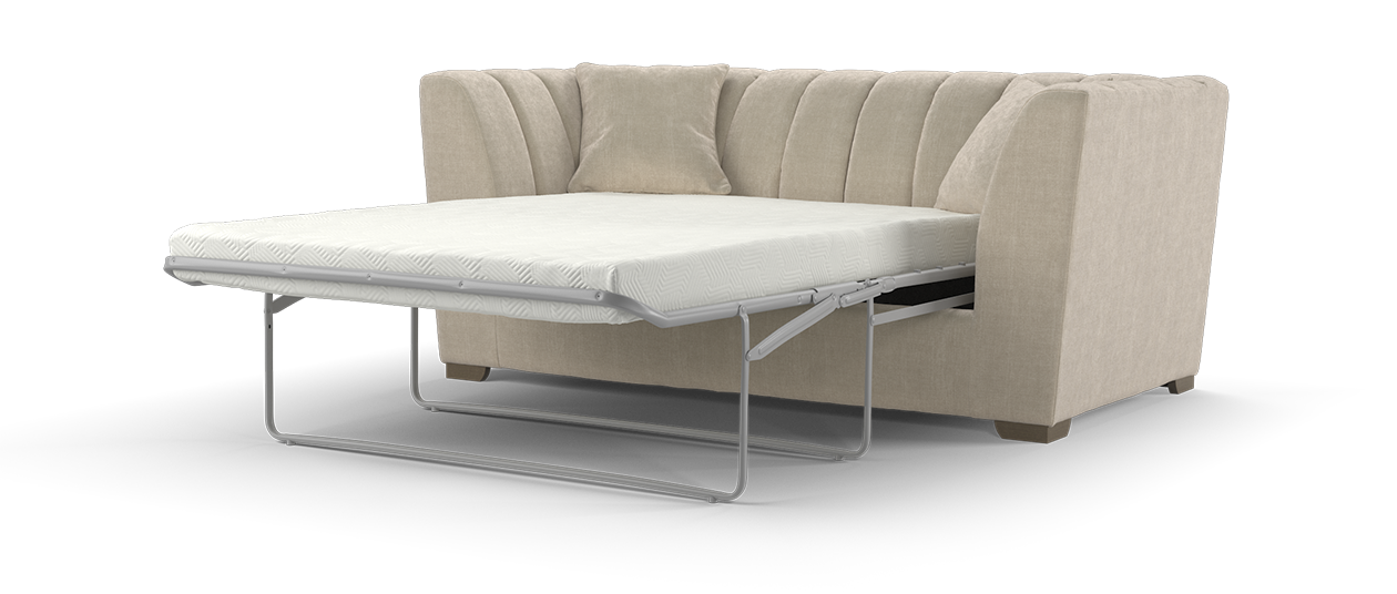 Sofology Downtown Fabric 2 Seater Sofabed Memory Foam Mattress in Soft Chenille Wicker