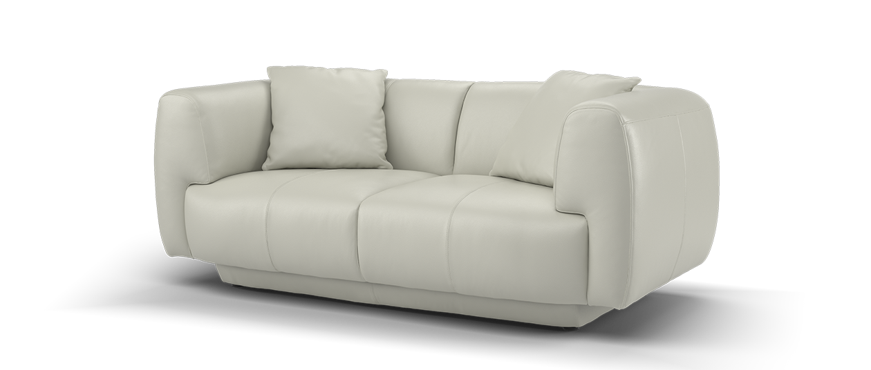 Sofology Nuvole Leather 2 Seater in Trusty Matt Stone