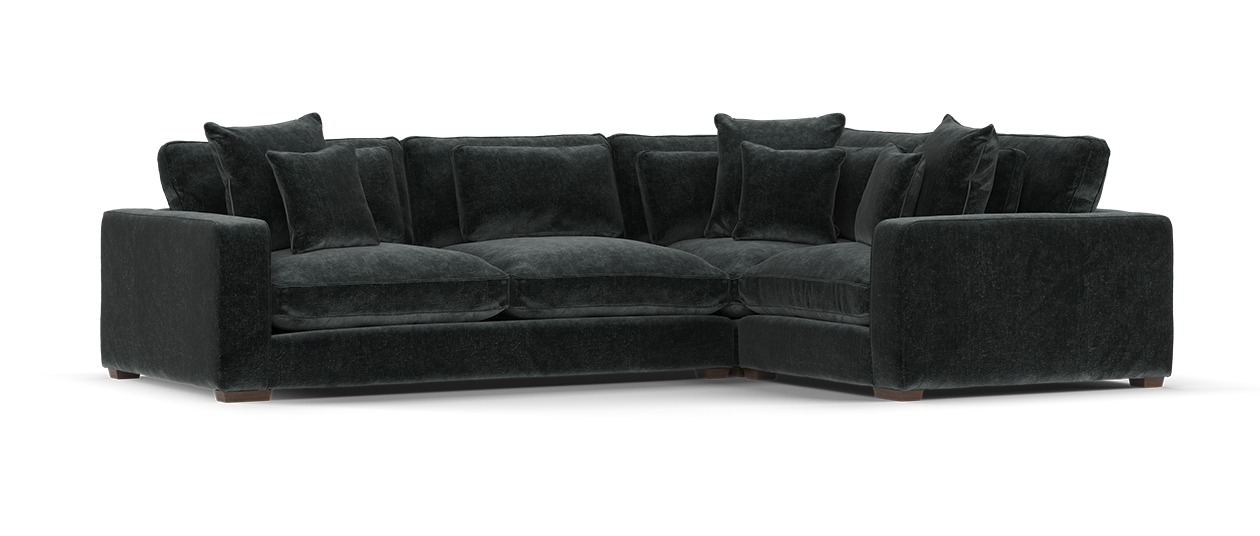 Sofology Cavalli Fabric 3 Corner 1.5 in Deluxe Chenille Slate