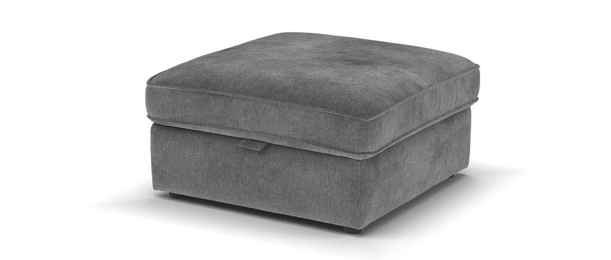 Sofology Horizon Fabric Designer Storage Footstool in Textured Chenille Charcoal