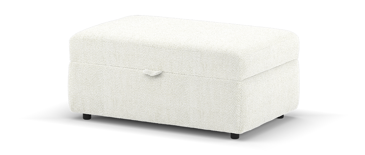 Sofology Marble Arch Fabric Storage Footstool in Camden Plain Ecru