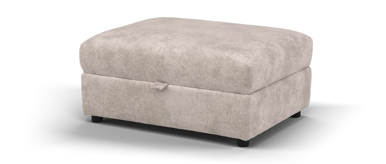 Sofology Haven Fabric Storage Footstool Fibre/Foam Interior in Cosy Chenille Pebble