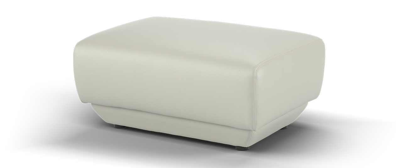 Sofology Nuvole Leather Designer Footstool in Trusty Matt Stone