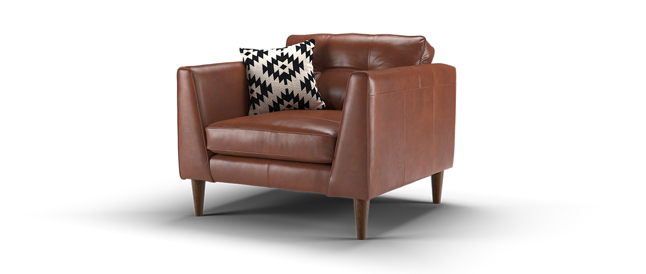Sofology Cricket Chair in Tan Leather Mix