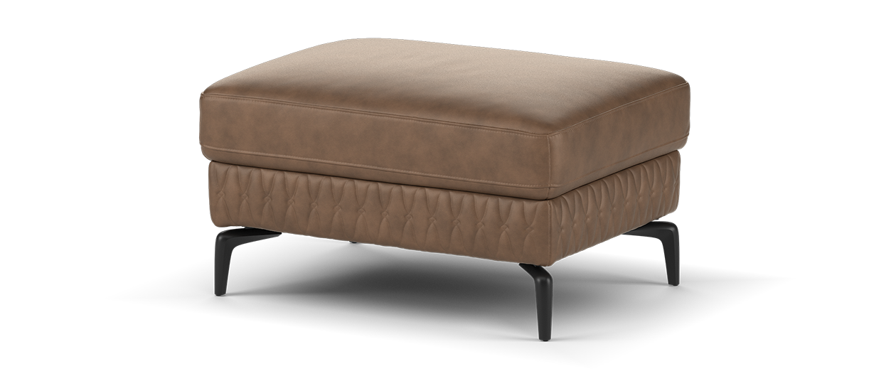 Sofology Muse Leather Designer Footstool in Trusty Embossed Chestnut