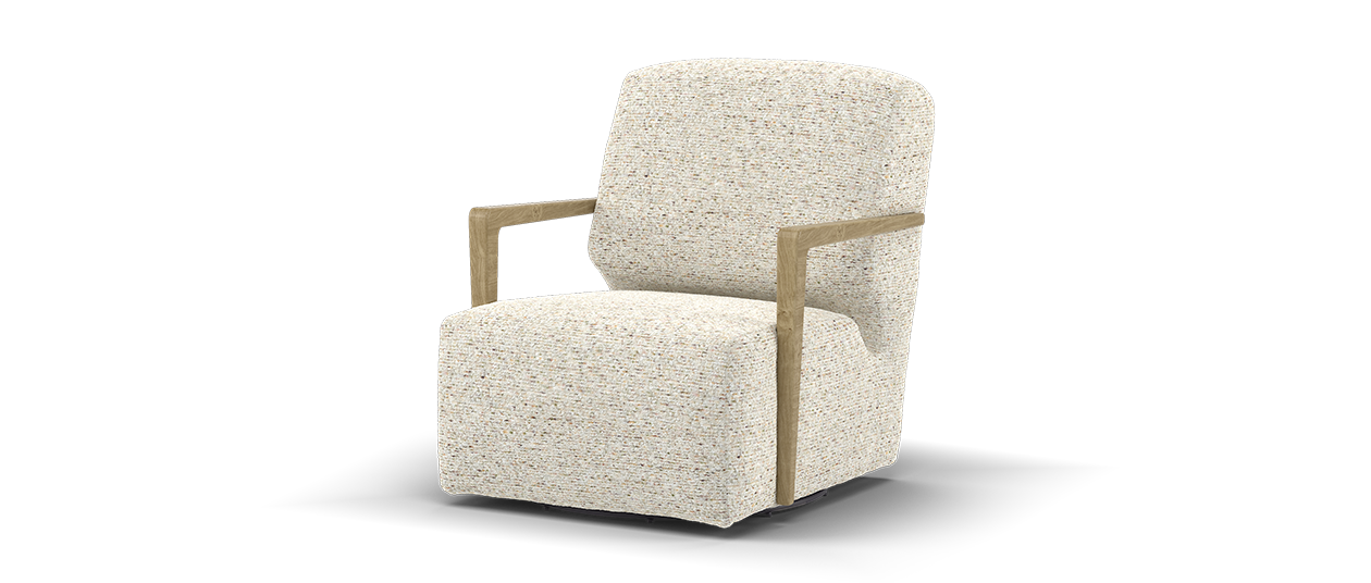 Sofology Wildwood Fabric Accent Swivel Chair in Chunky Flecked Boucle Pastel