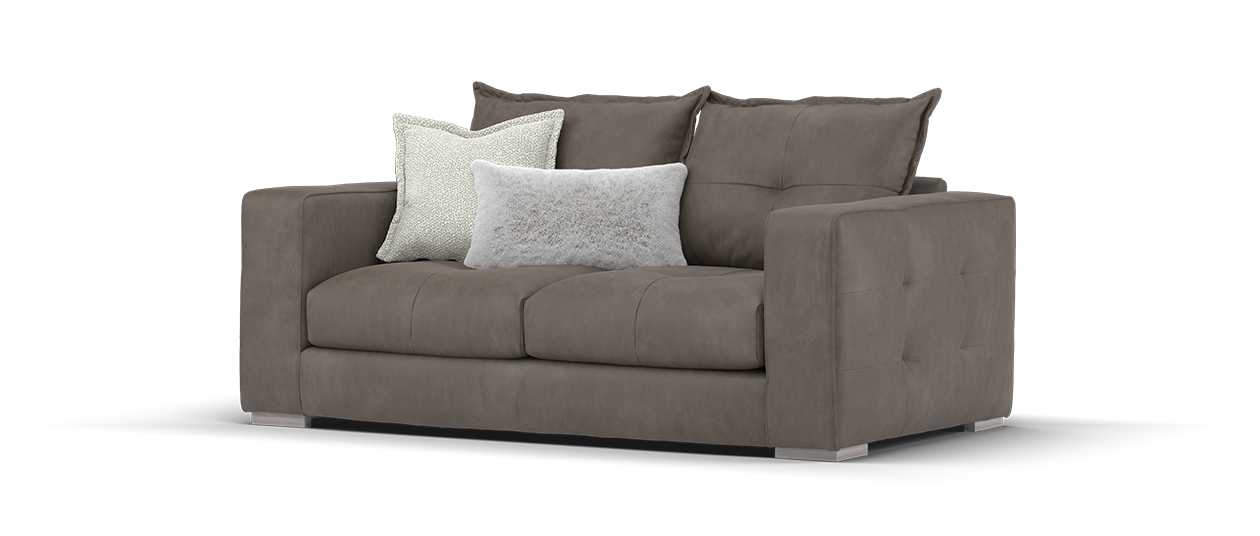 Sofology Artisan Leather 2 Seater in Character Charcoal/Pepper Mix