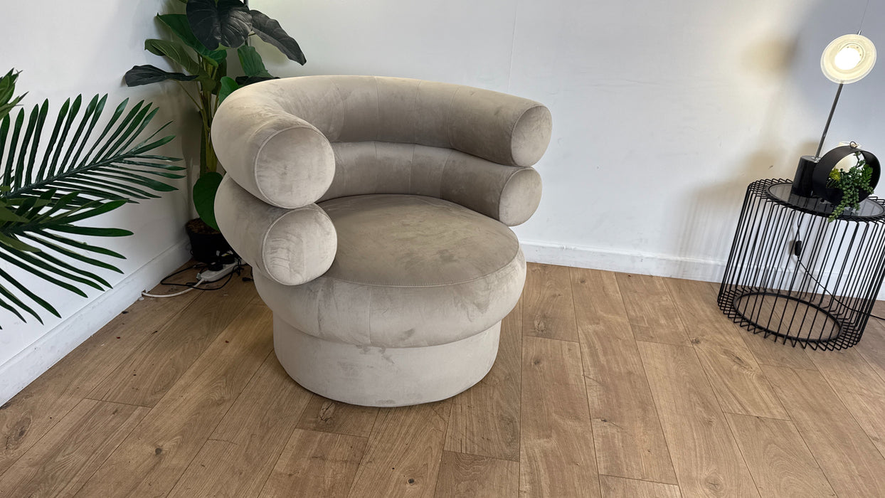 Sofology The Fitzrovia Fabric Accent Chair in Matt Velvet Stone Without Trim