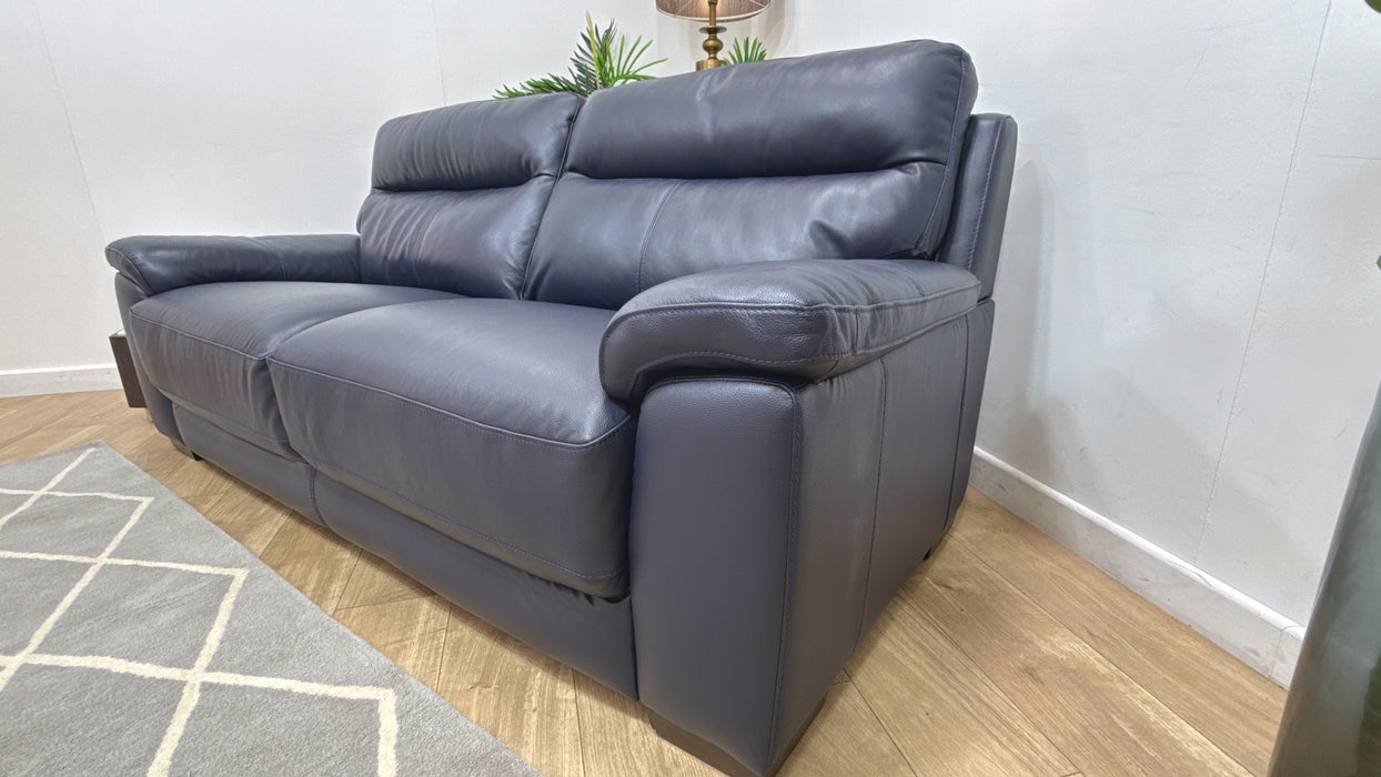 DFS Tristan Leather 3 Seater in Blue