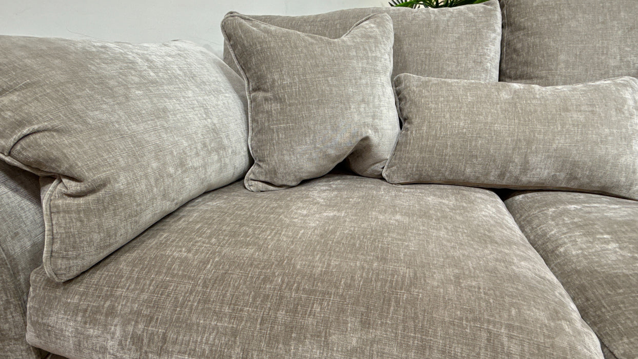 Sofology Georgio Fabric 3 Seater Feather Flex Seats in Luxe Chenille Stone Mix