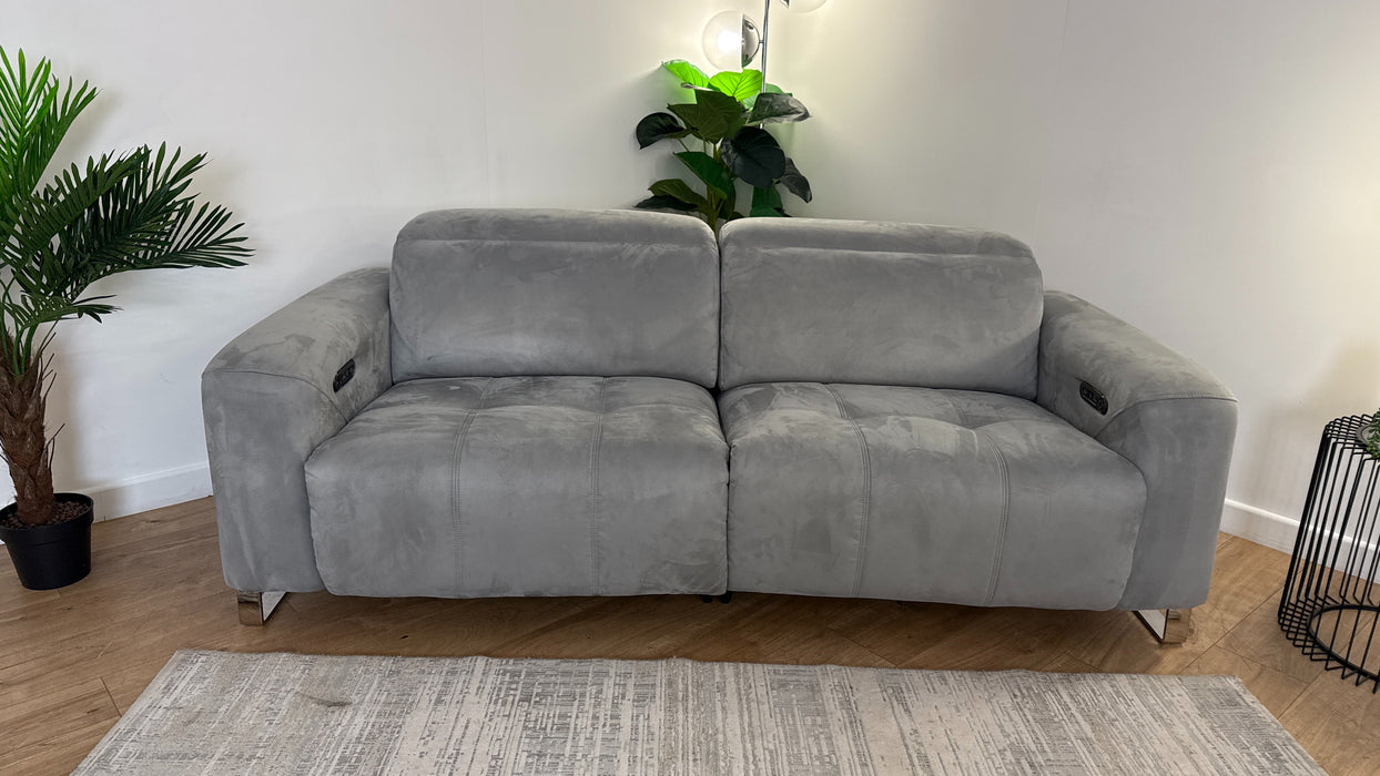 Sofology The Marvella 2.5 Seater Recliner Sofa in Lifestyle Plush Fabric Silver