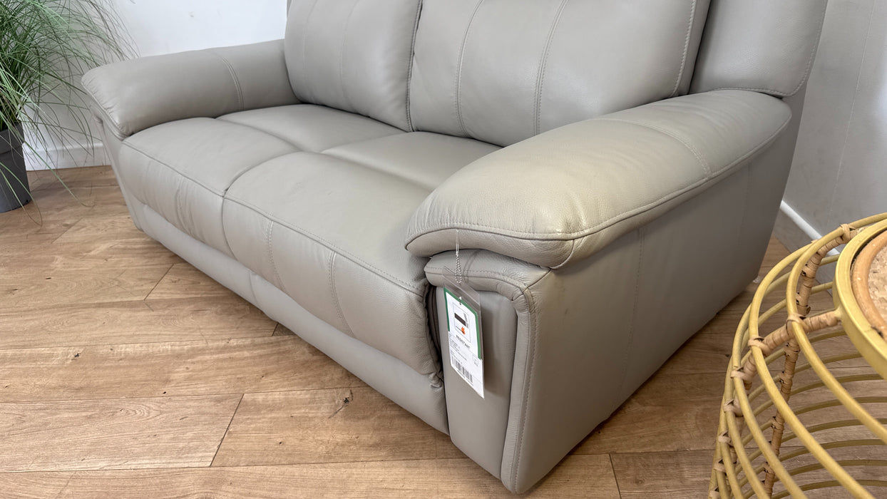DFS Wren 2 Seater Leather Sofa in Silver