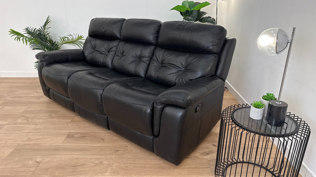 Brilley 3 Seater Manual Recliner Leather Sofa