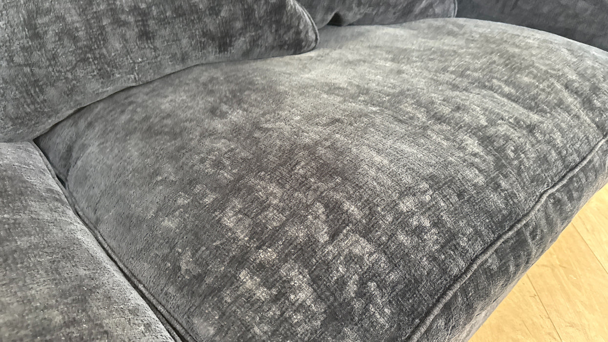 Sofology Rococo Fabric 4 Seater in Chunky Chenille Black Mix